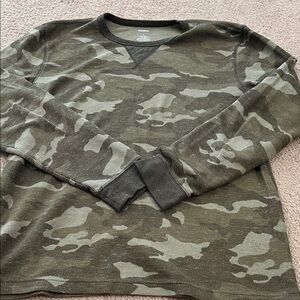 Sonoma Men's Green Camouflage Crewneck Sweater